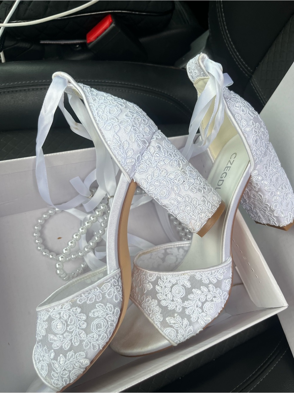 White bridal shoes